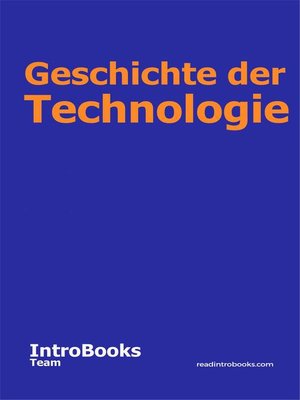 cover image of Geschichte der Technologie